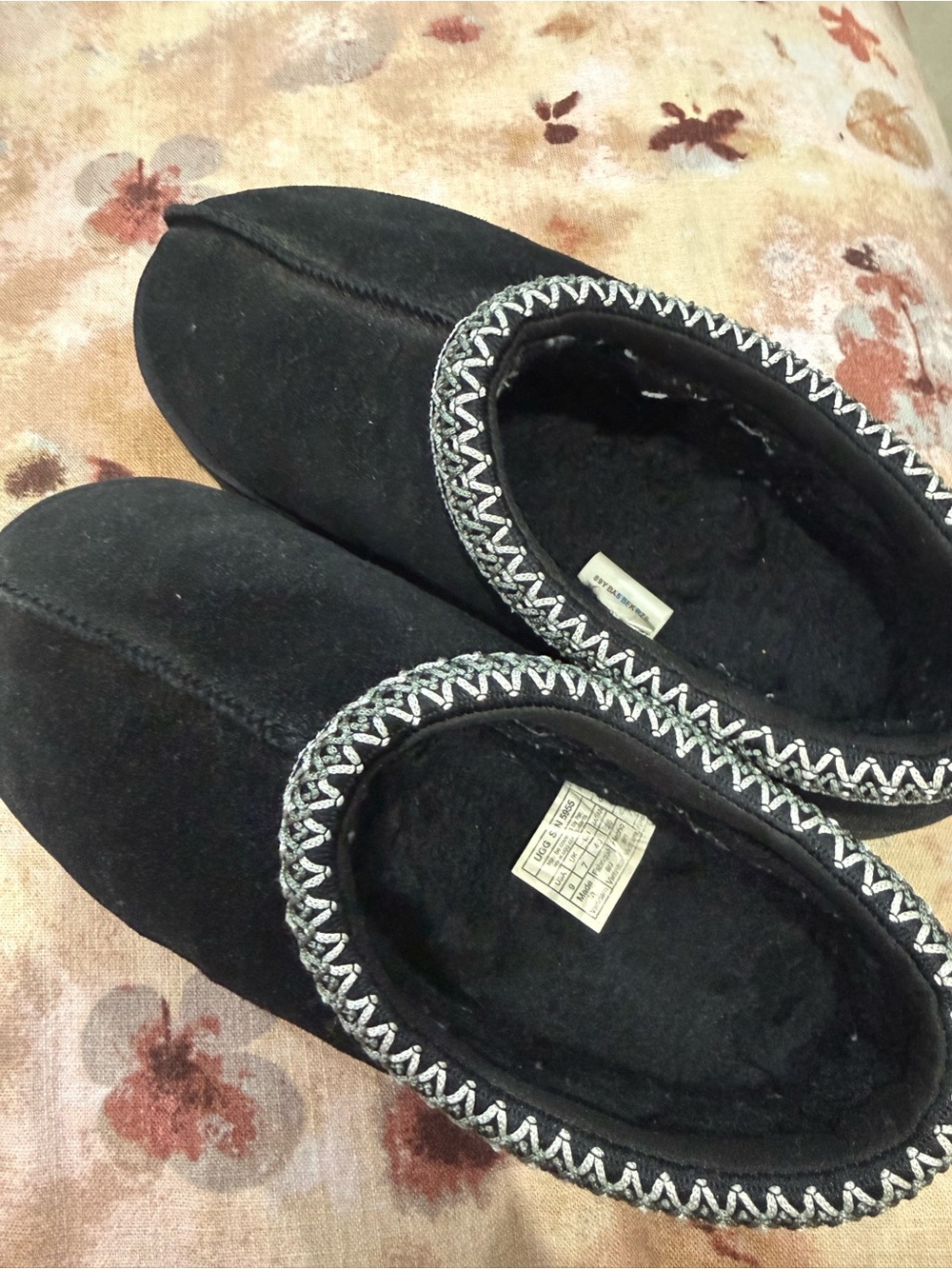Black Cozy Ugg Women's Slip-On Faux Suede Slippers